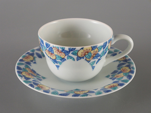 色鍋島橘文碗皿